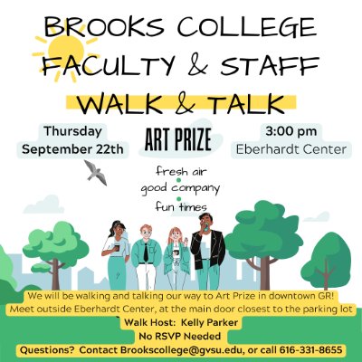 Brooks College Walk & Talk: Art Prize flyer